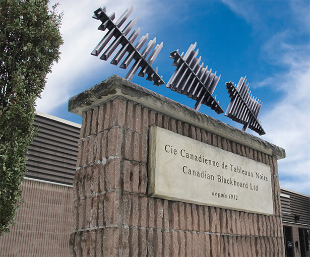 Sign in front of the offices of the Canadian Blackboard Company Ltd