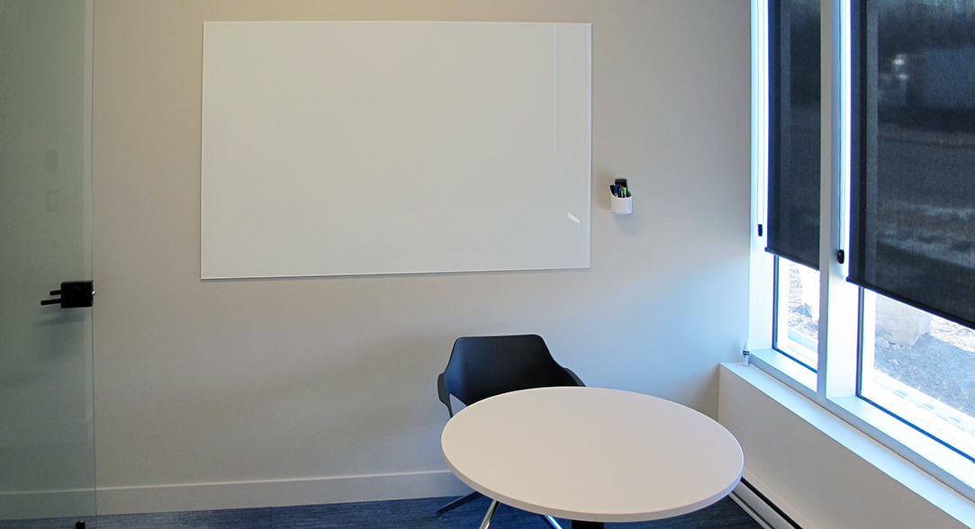 Magnetic Glass Board Back Painted White With Concealed Mounting System